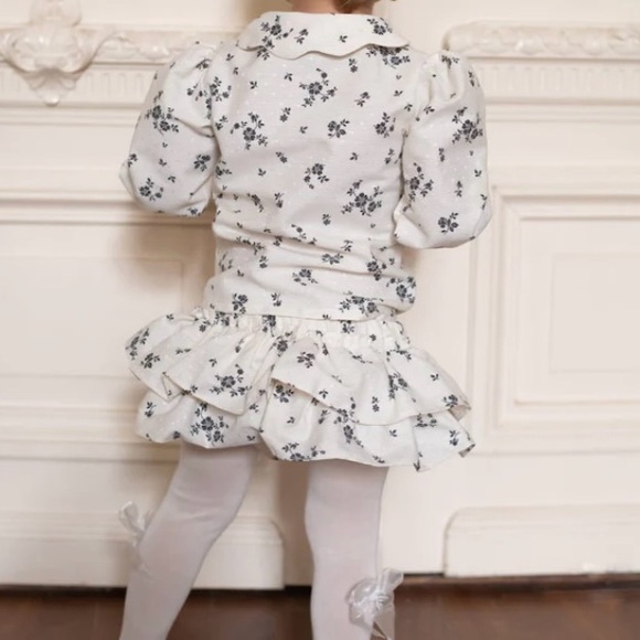 Floral White and Black Ruffles bloomer